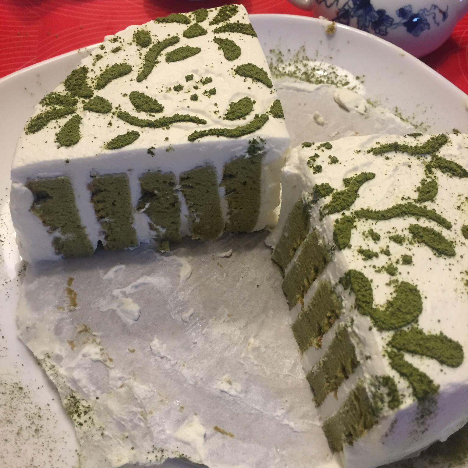 抹茶戚风螺纹蛋糕