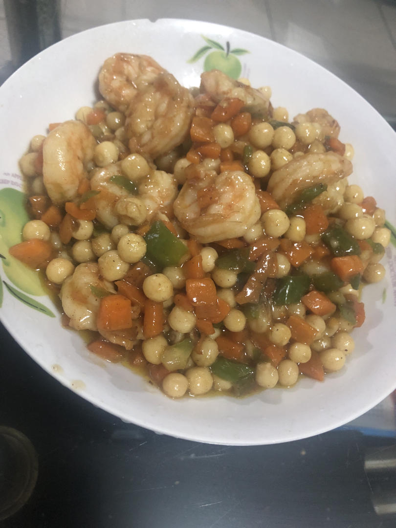 鸡头米炒虾仁