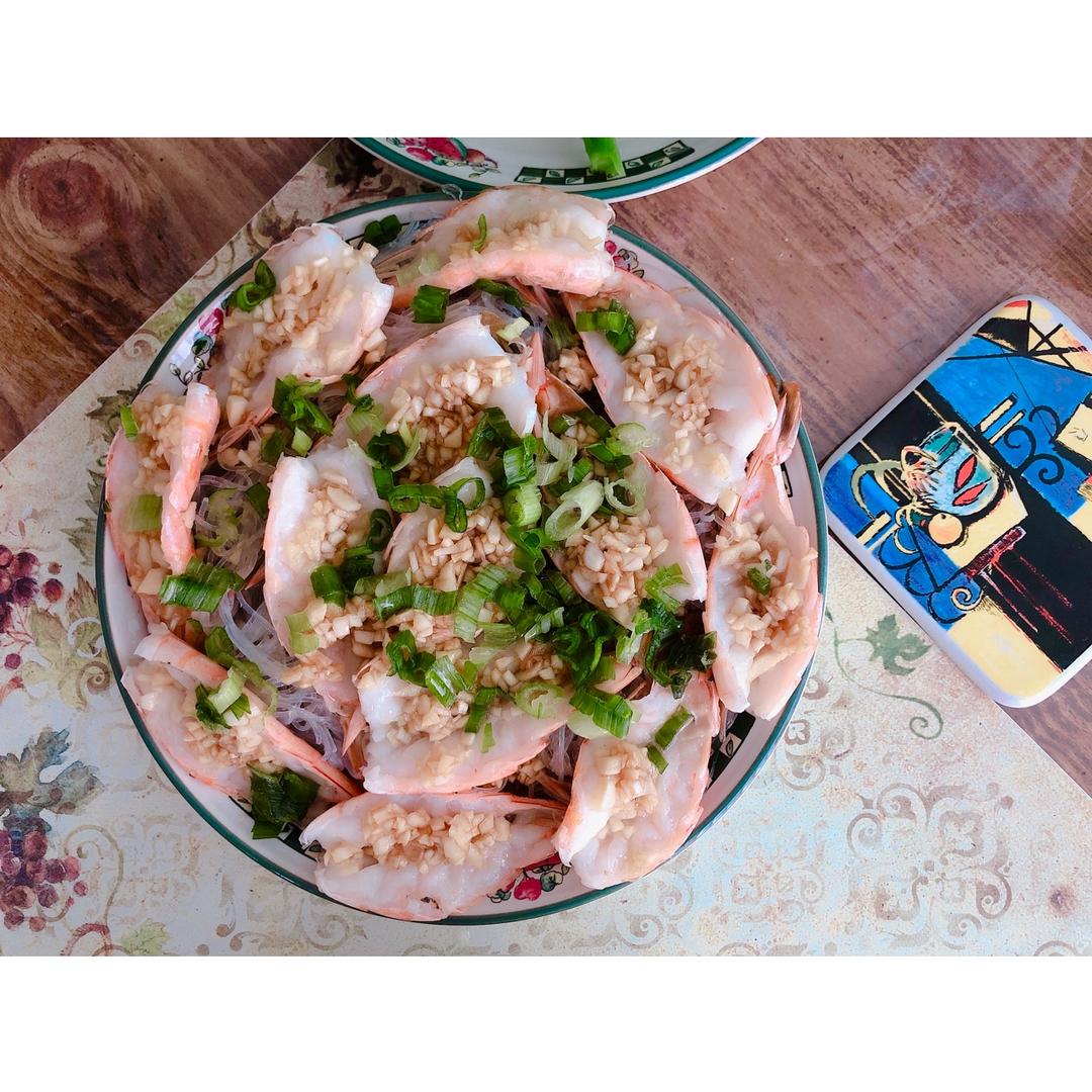 花开富贵虾（蒜蓉粉丝开背虾），超详细图文步骤！