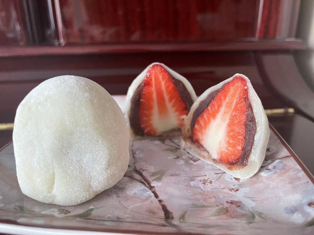 无需烤箱拌拌蒸蒸做甜品♥不粘手好操作♥草莓大福