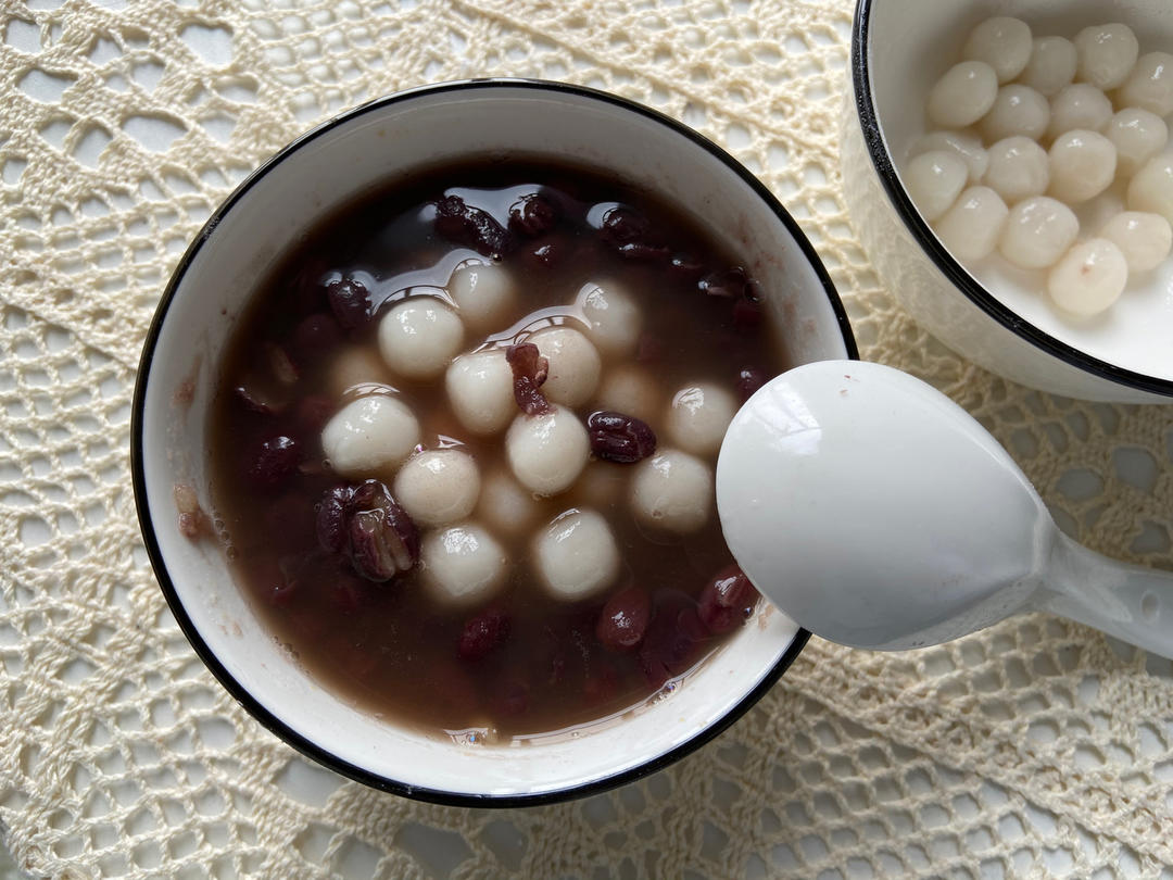 秋日暖胃甜品 | 红豆桂花小丸子🍡