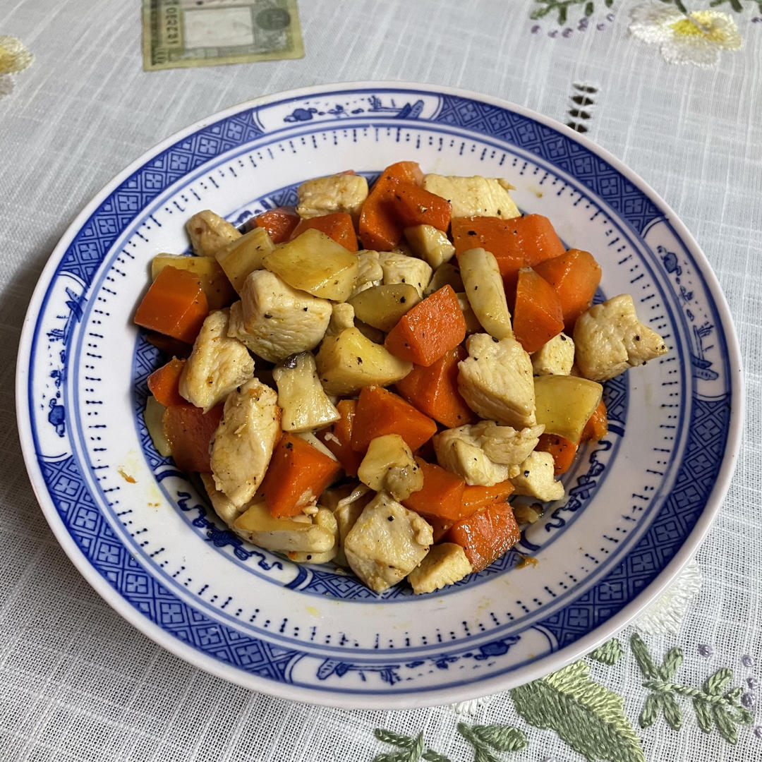 鸡肉杏鲍菇盐煮