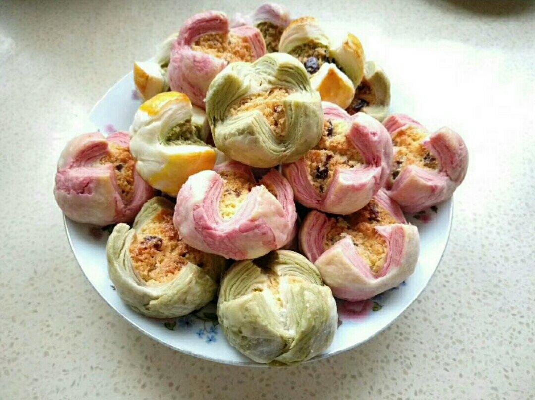 花开富贵之四种口味的椰蓉开口酥