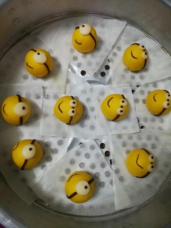 【原创】小黄人紫薯馅南瓜包子