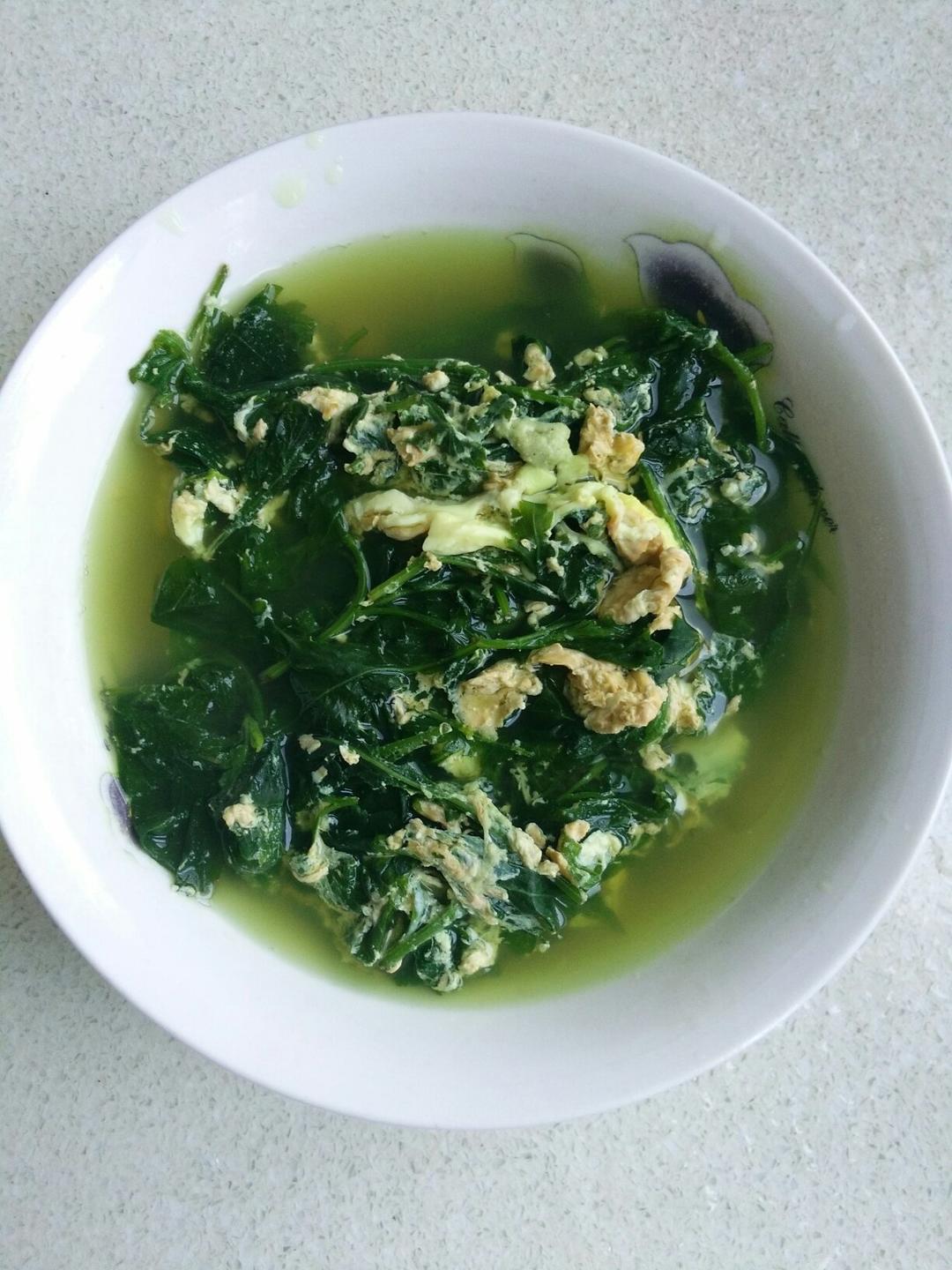 鸭梨1做的菊花脑鸭蛋鸡蛋汤