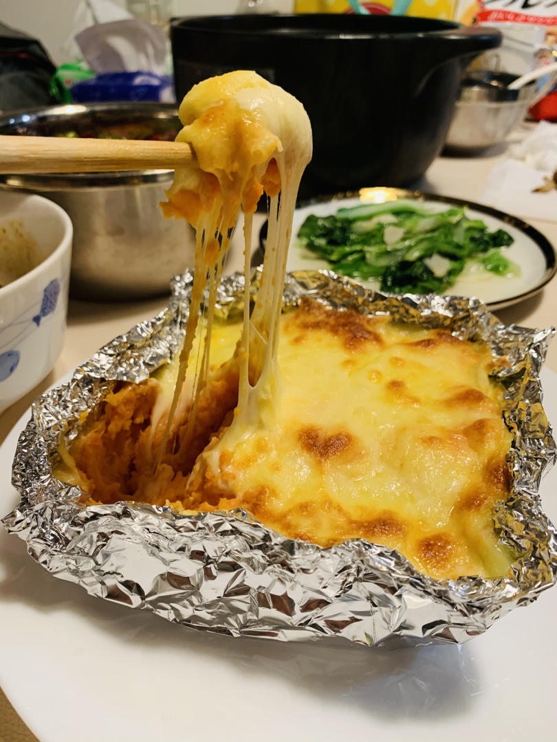 超拉丝芝士焗红薯❗奶香浓郁