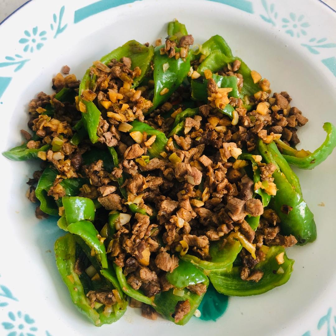 肉末虎皮青椒
