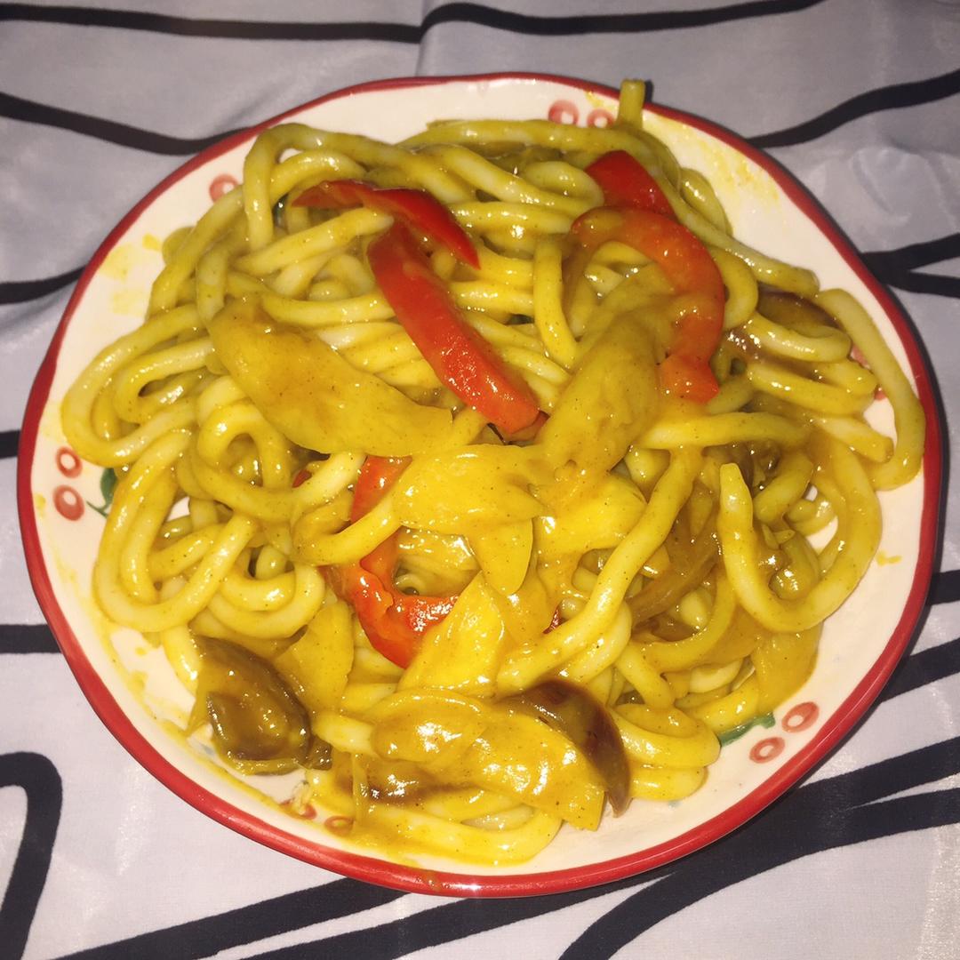 超简单的咖喱什锦乌冬