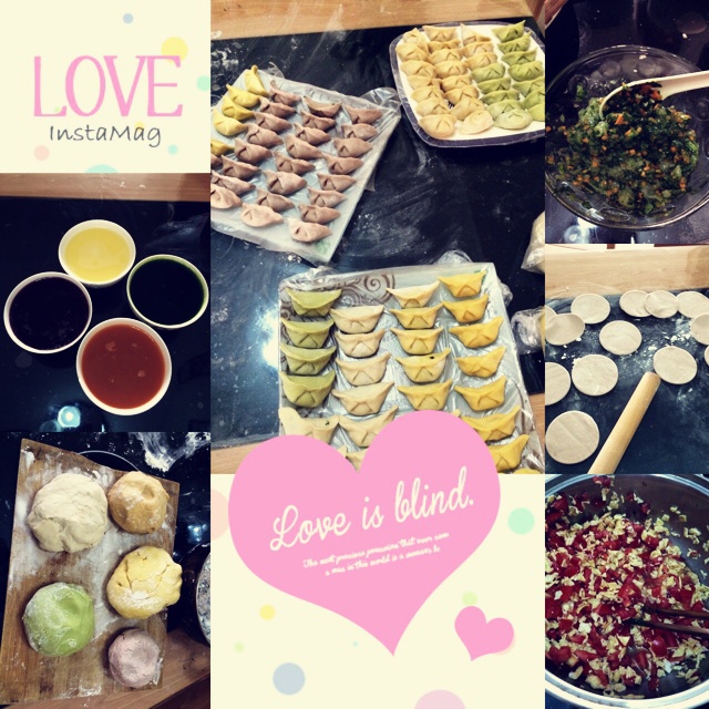 牛肉金针彩色饺子