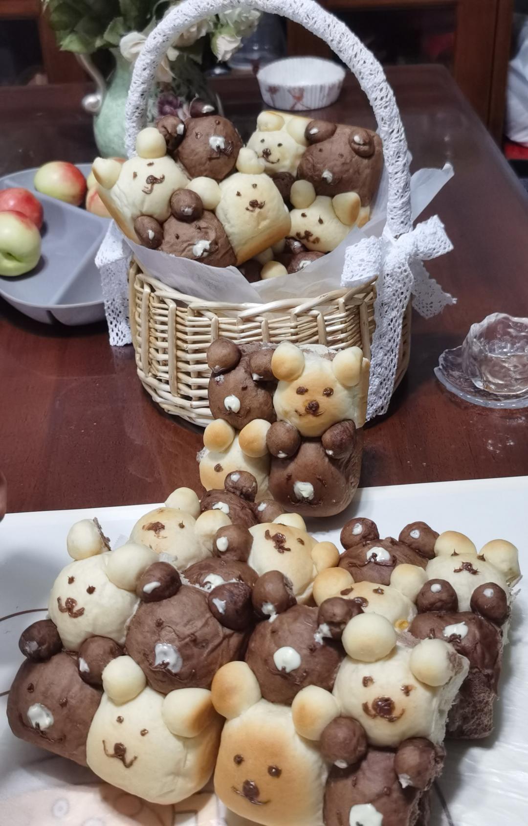 一次发酵网红小熊挤挤面包简单易做