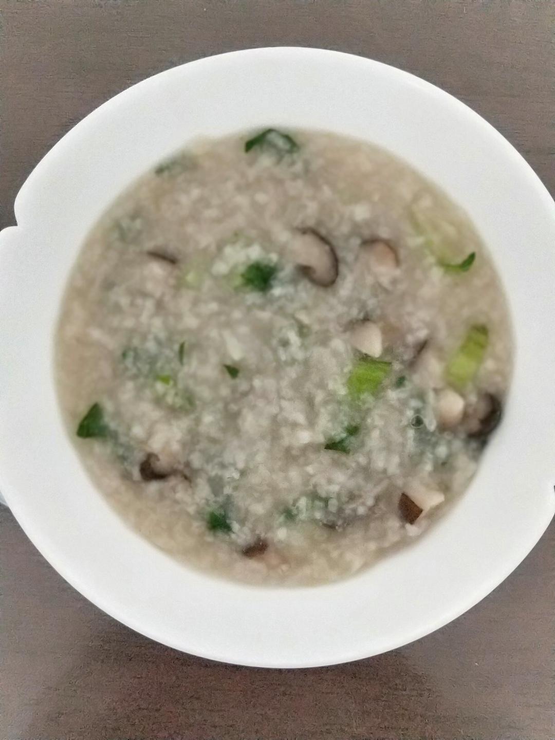 【养生粥】香菇青菜粥