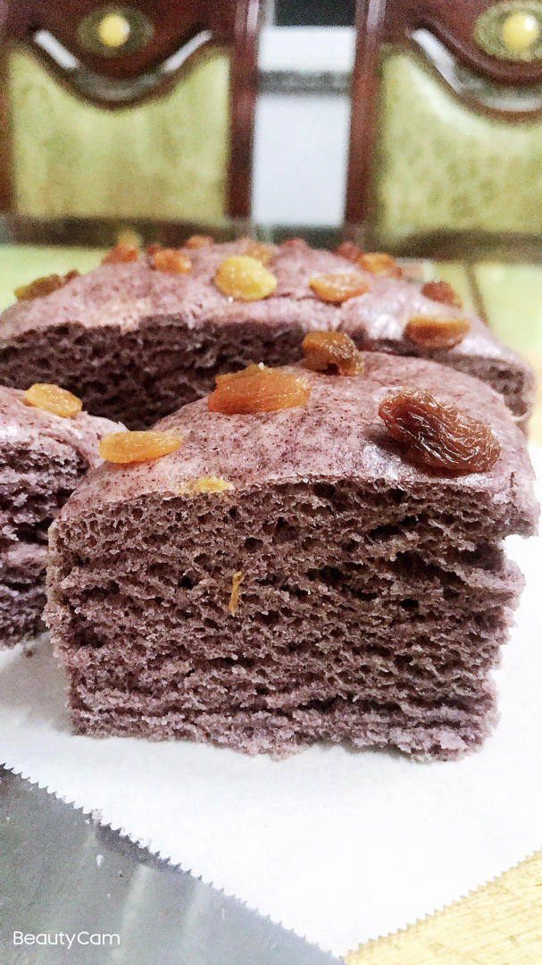 风落叶子做的黑米发糕酵母版