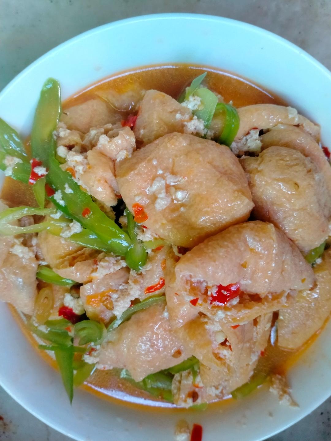 酱汁浓郁！一口爆汁的尖椒炒豆泡！