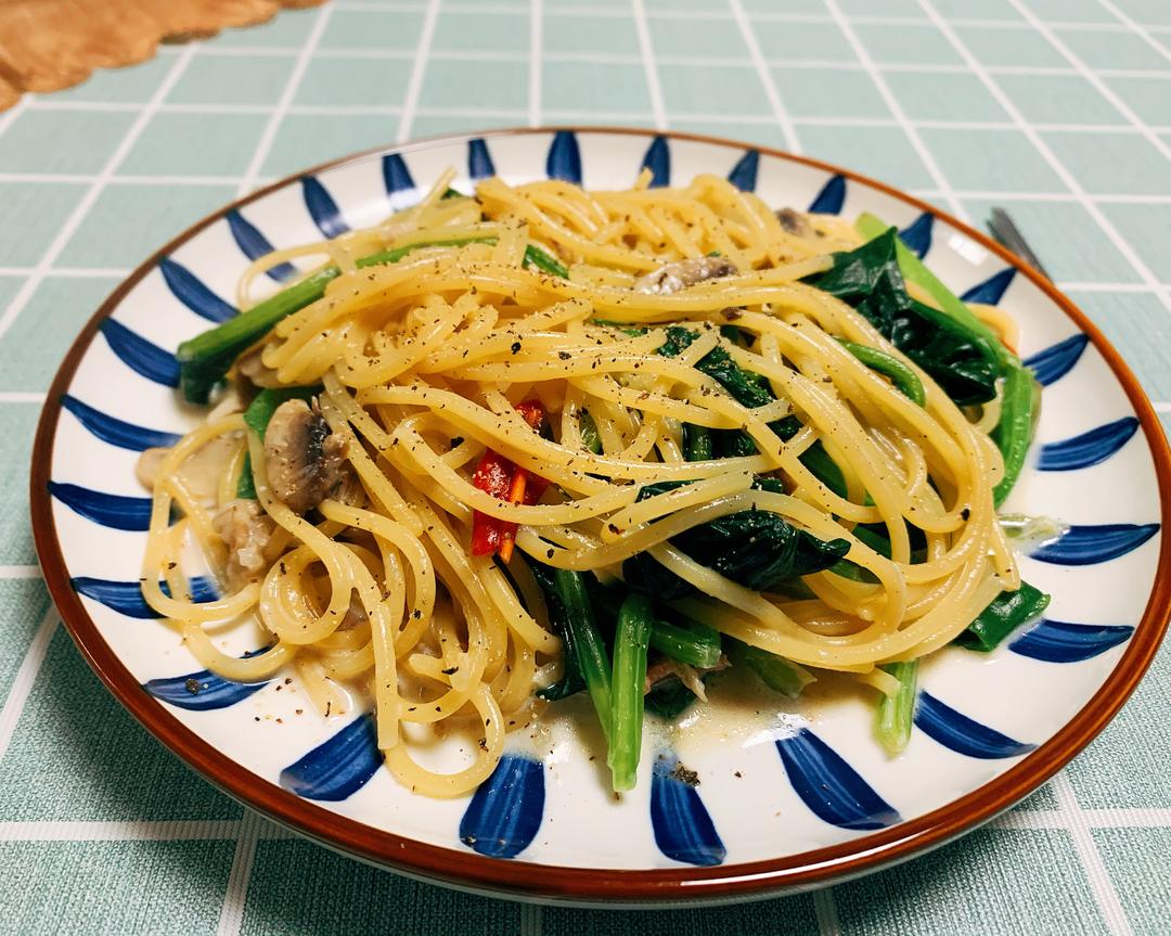 减脂必备奶油培根蘑菇意面（无奶油版）