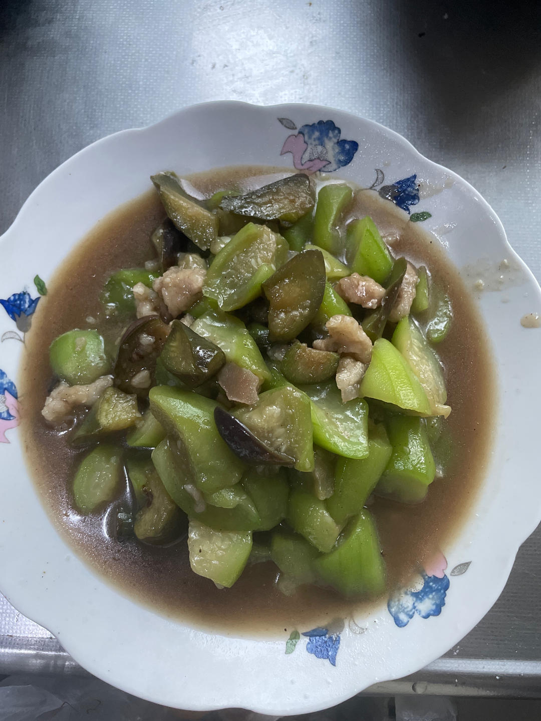 丝瓜茄子炖肉