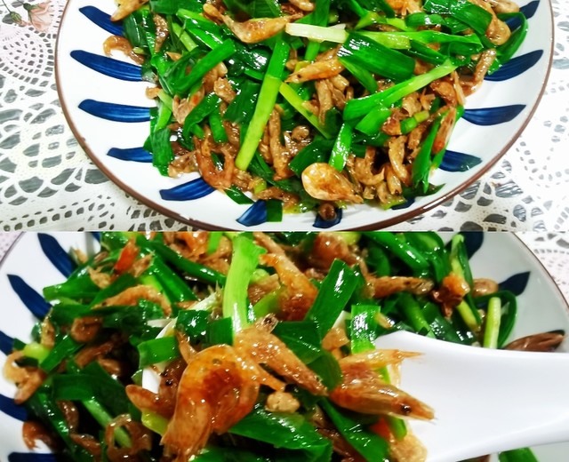 干河虾炒韭菜