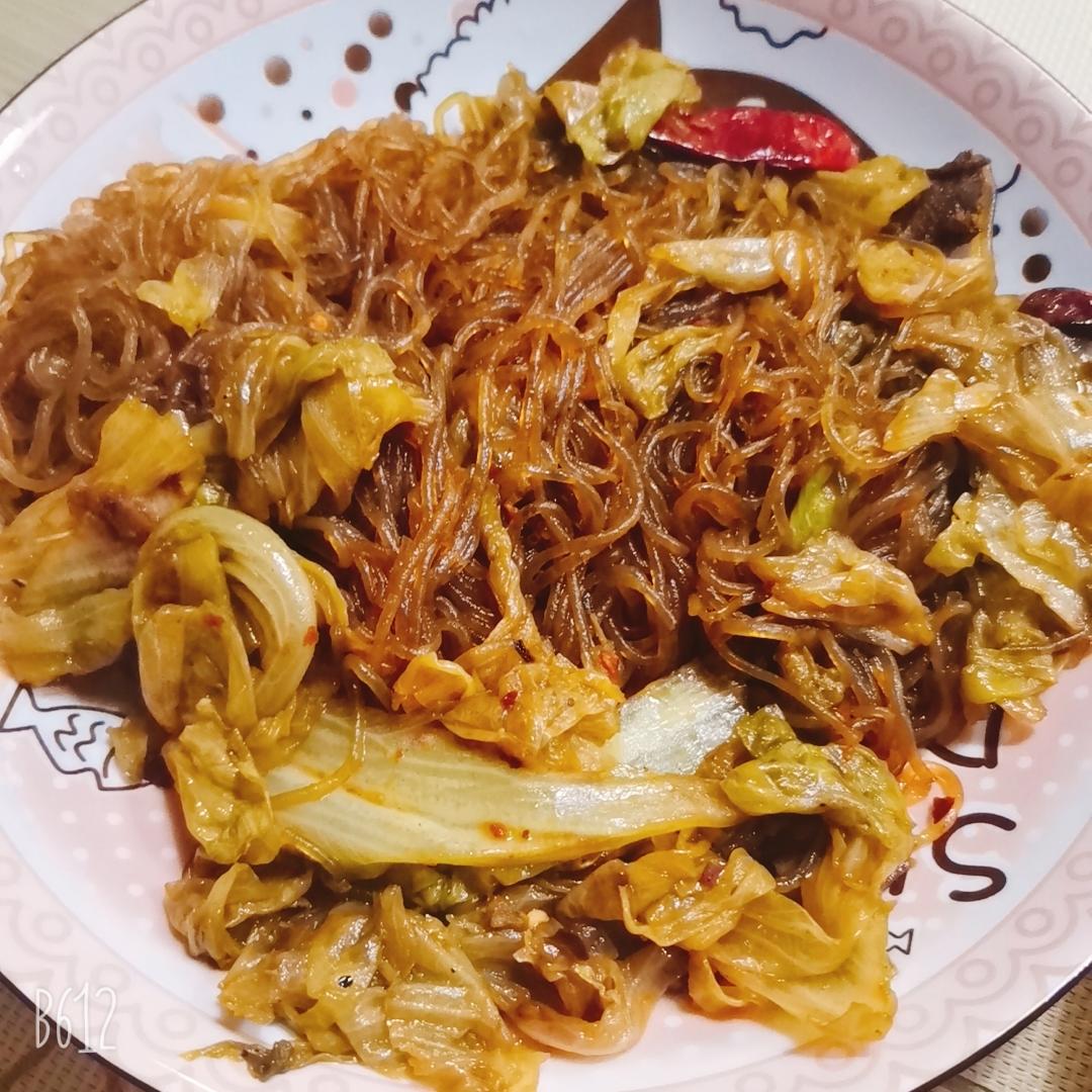 超简单易学的白菜炒粉丝