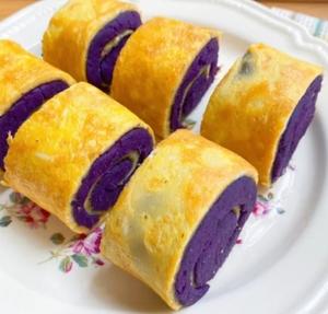 减脂餐｜奶香紫薯鸡蛋卷～健康早餐‼️的做法 步骤8