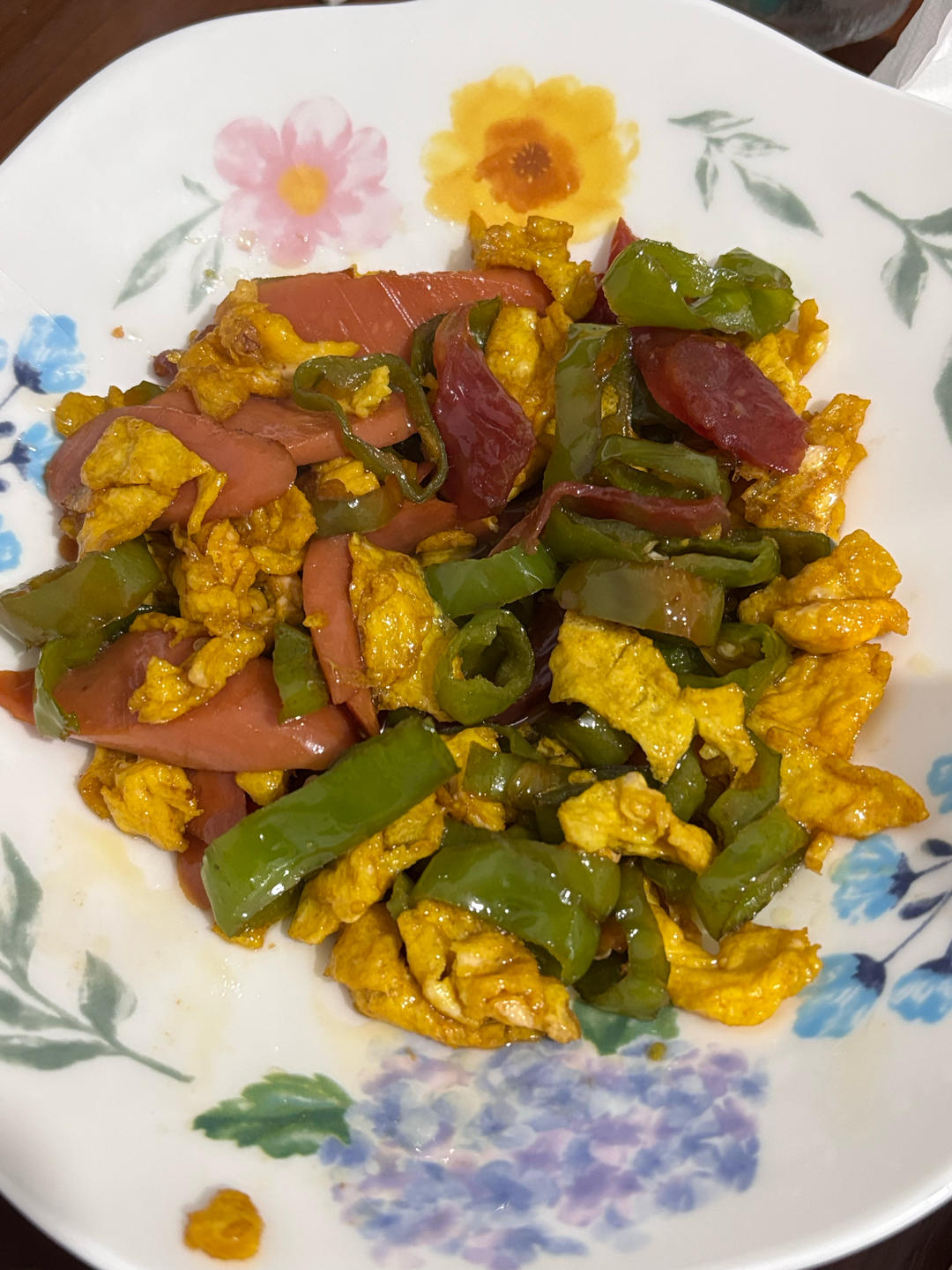 青椒火腿炒鸡蛋