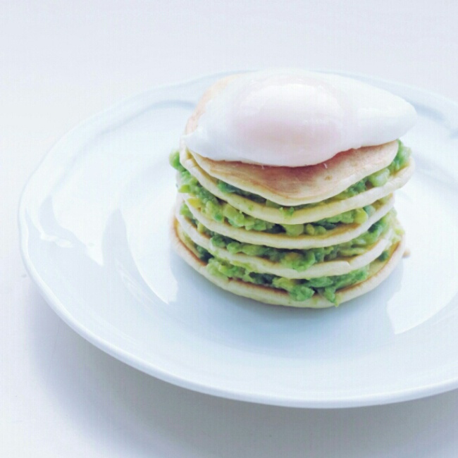 牛油果pancake与水波蛋的三人游