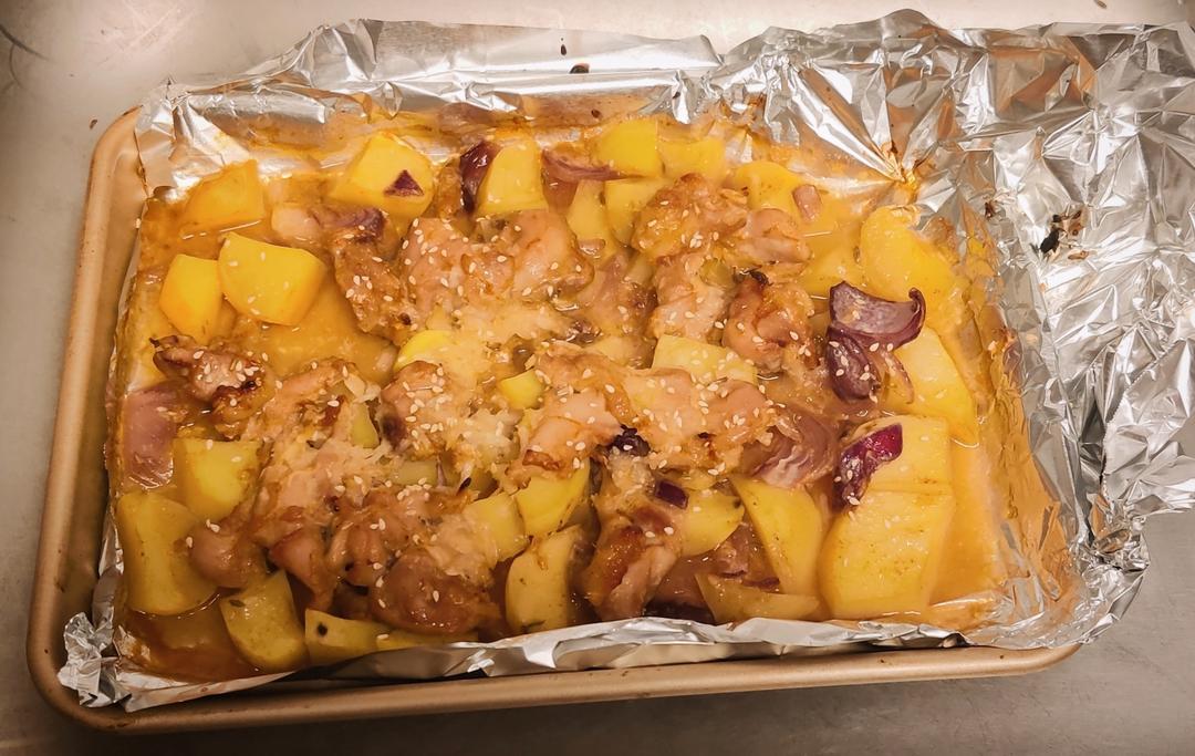 新奥尔良烤鸡腿土豆