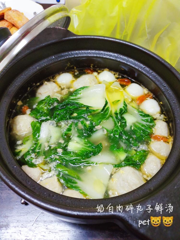 奶白肉碎丸子鲜汤的做法