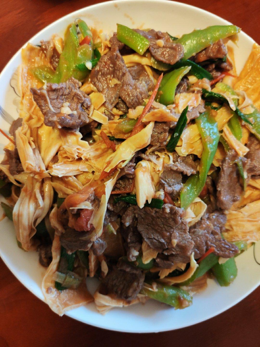 牛肉炒腐竹