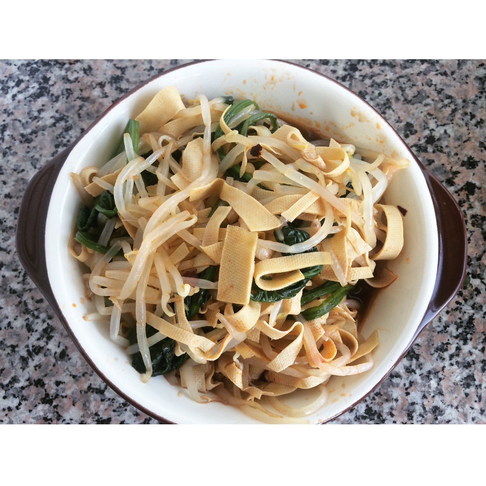 豆芽菠菜拌粉丝