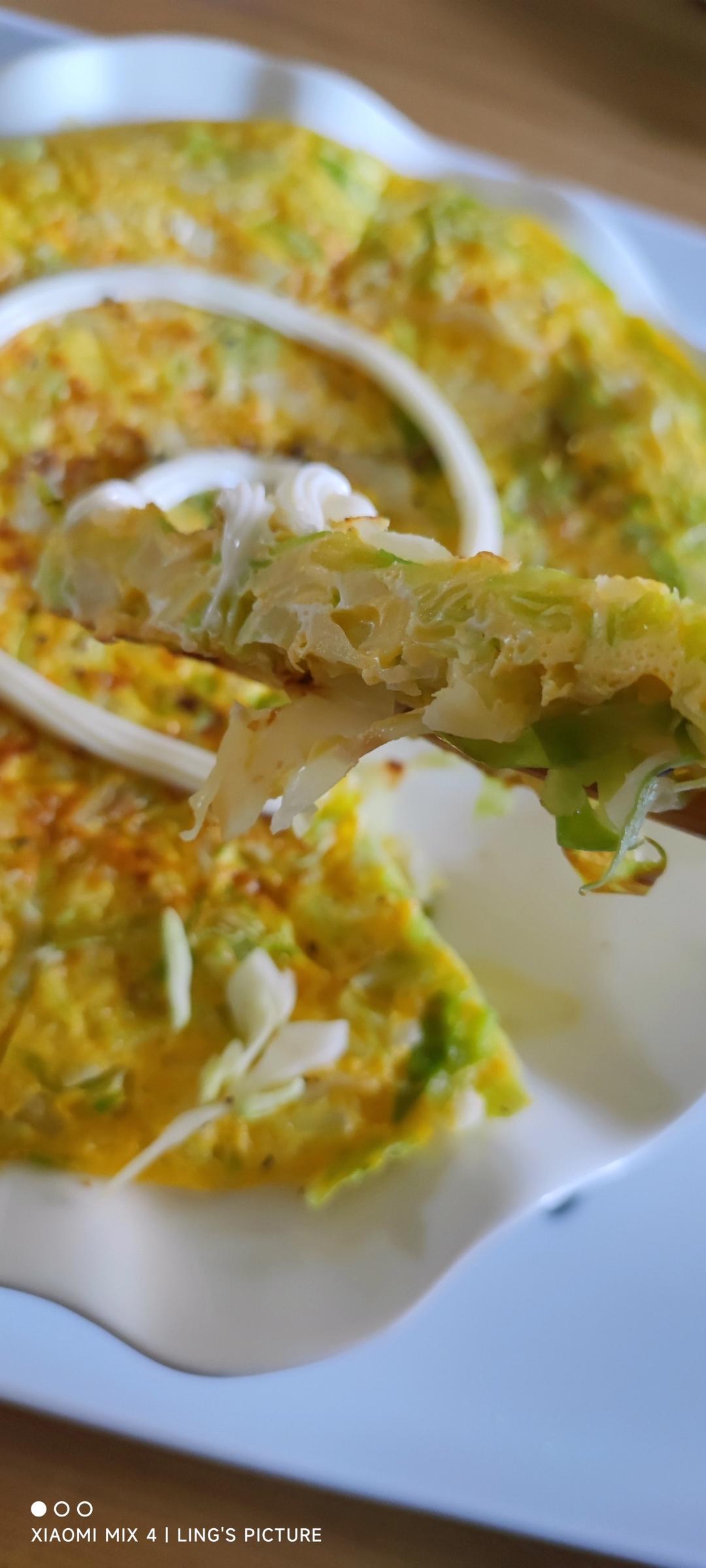 减脂餐|快手低脂低卡早餐饼～包菜蛋饼