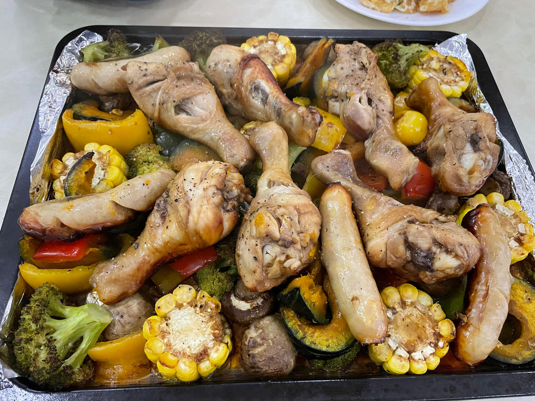 低脂时蔬烤鸡腿