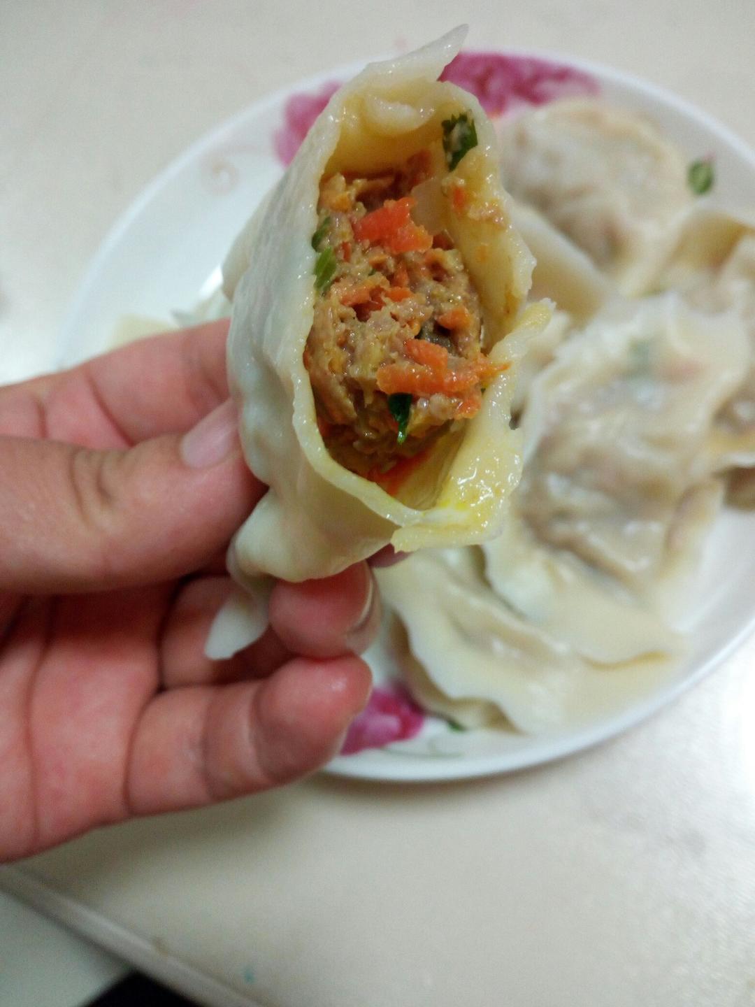 胡萝卜牛肉香菜饺子
