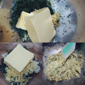 香草黄油/复合黄油(Compound Butter)之——莳萝黄油&蒜香黄油的做法 步骤2