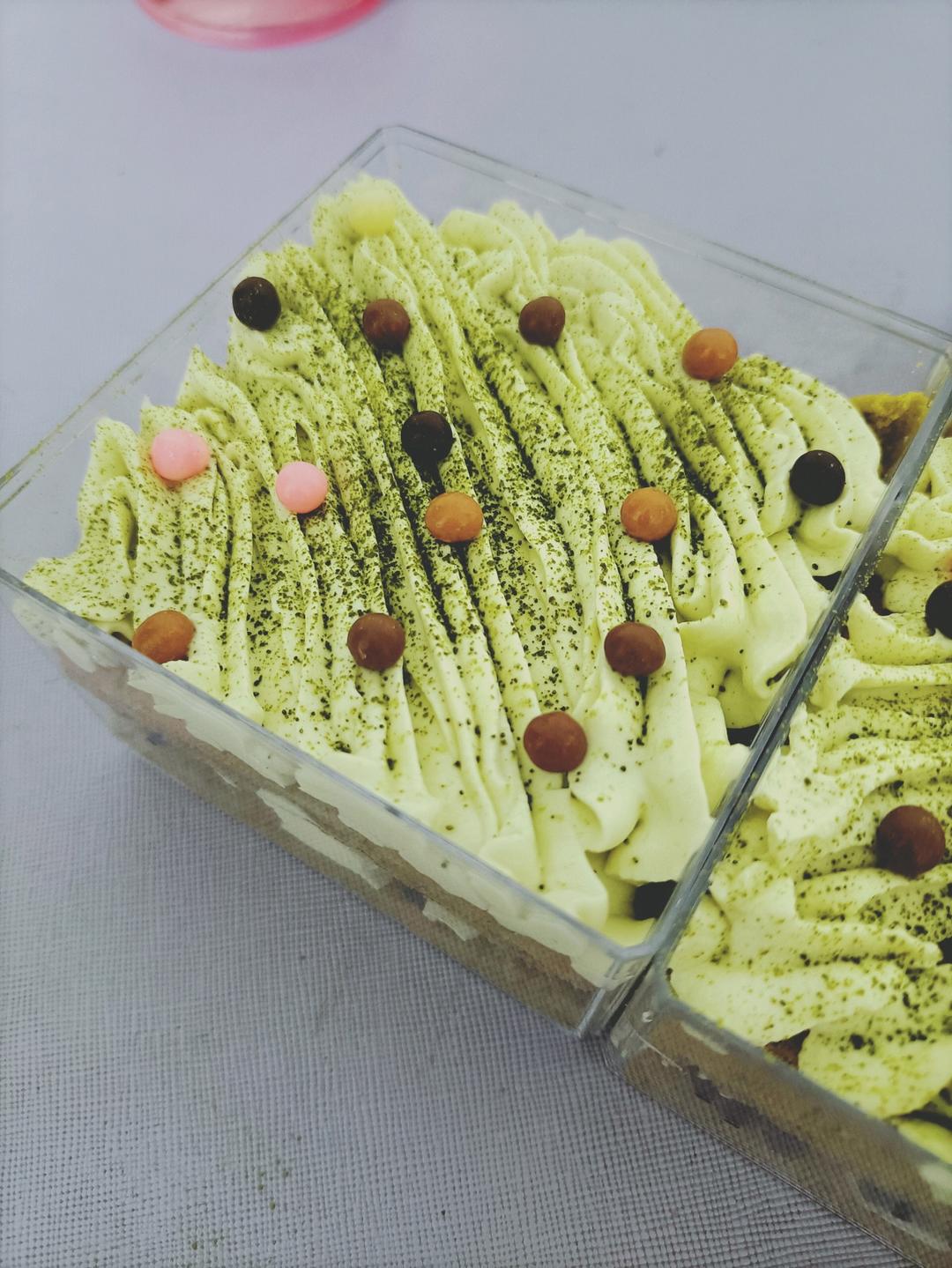 好吃不腻的抹茶蜜豆盒子蛋糕