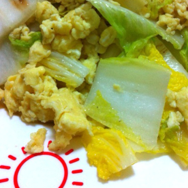西红柿圆白菜炒蛋