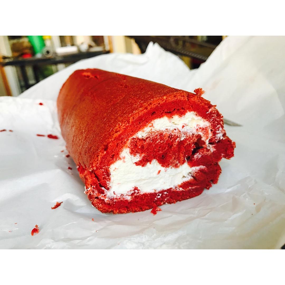 红丝绒蛋糕卷（完美毛巾底）