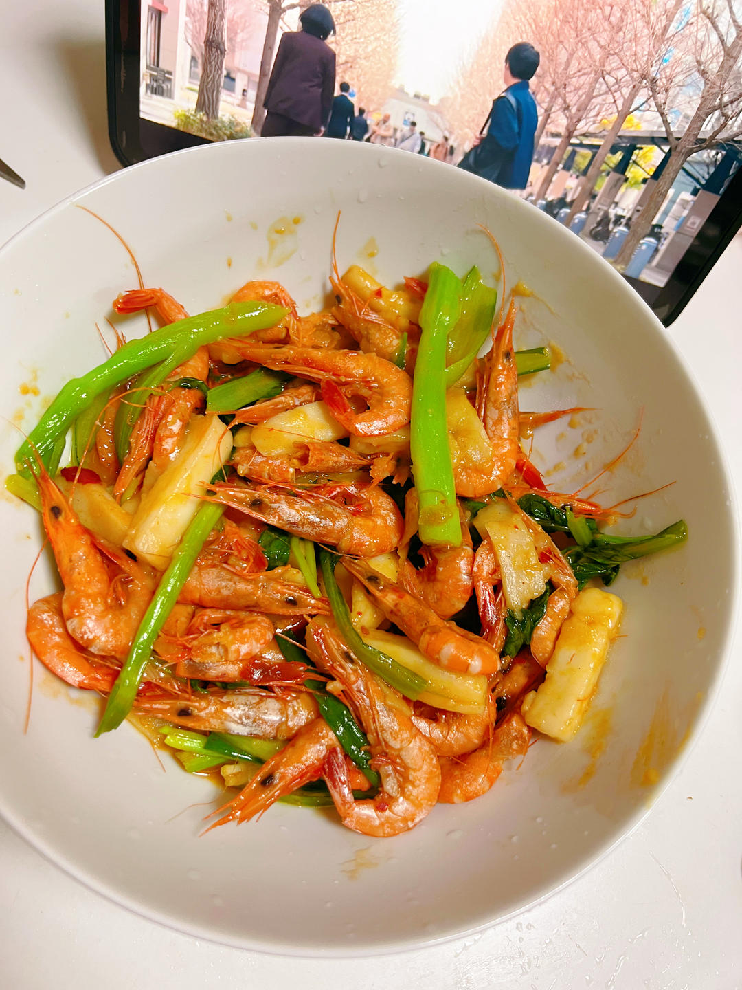 家常炒滑皮虾