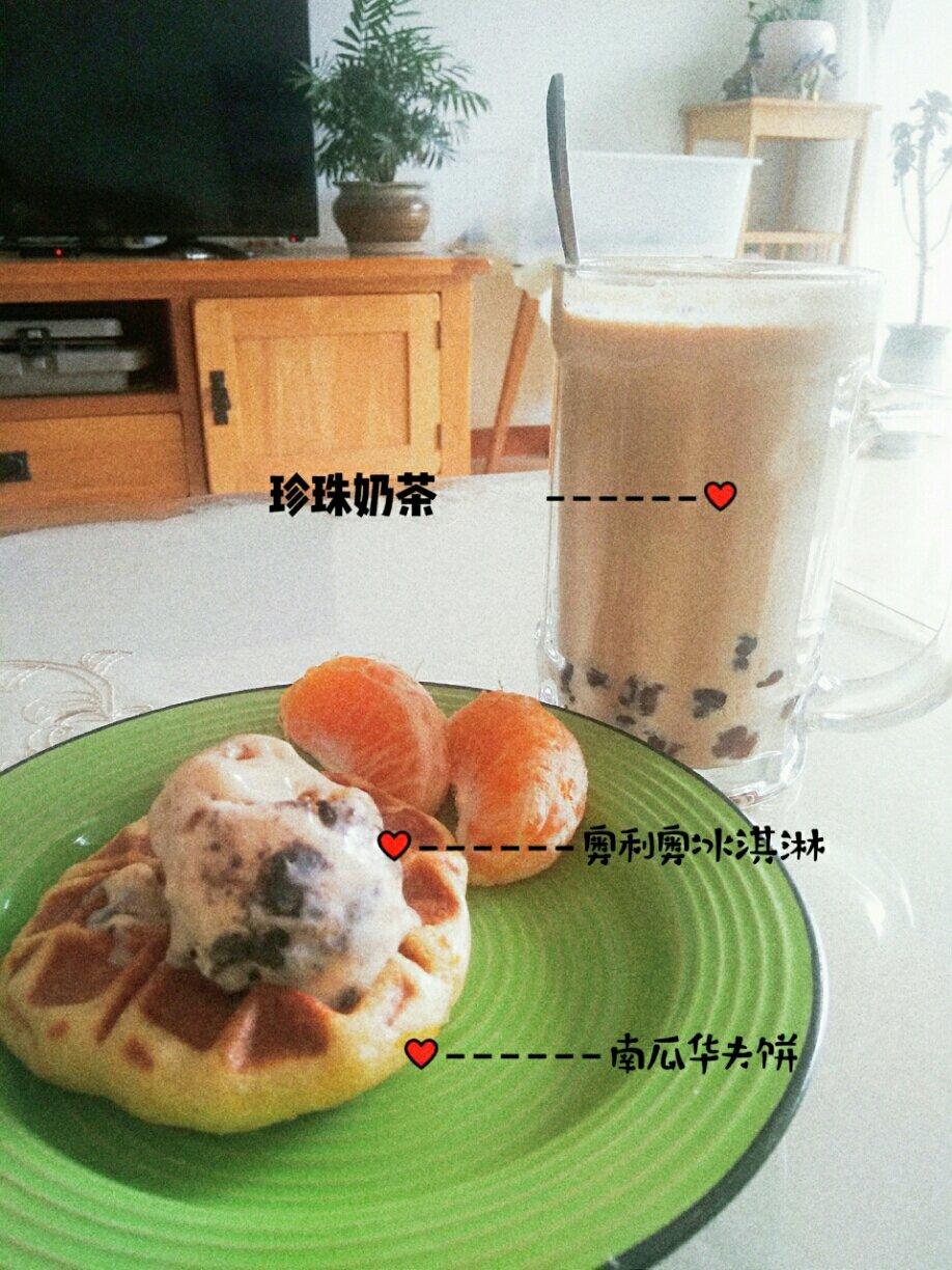 南瓜蜜豆华夫饼