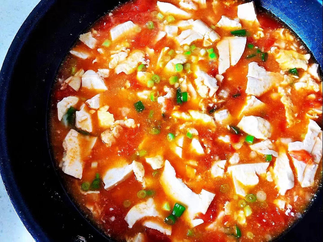 鸡蛋西红柿豆腐羹