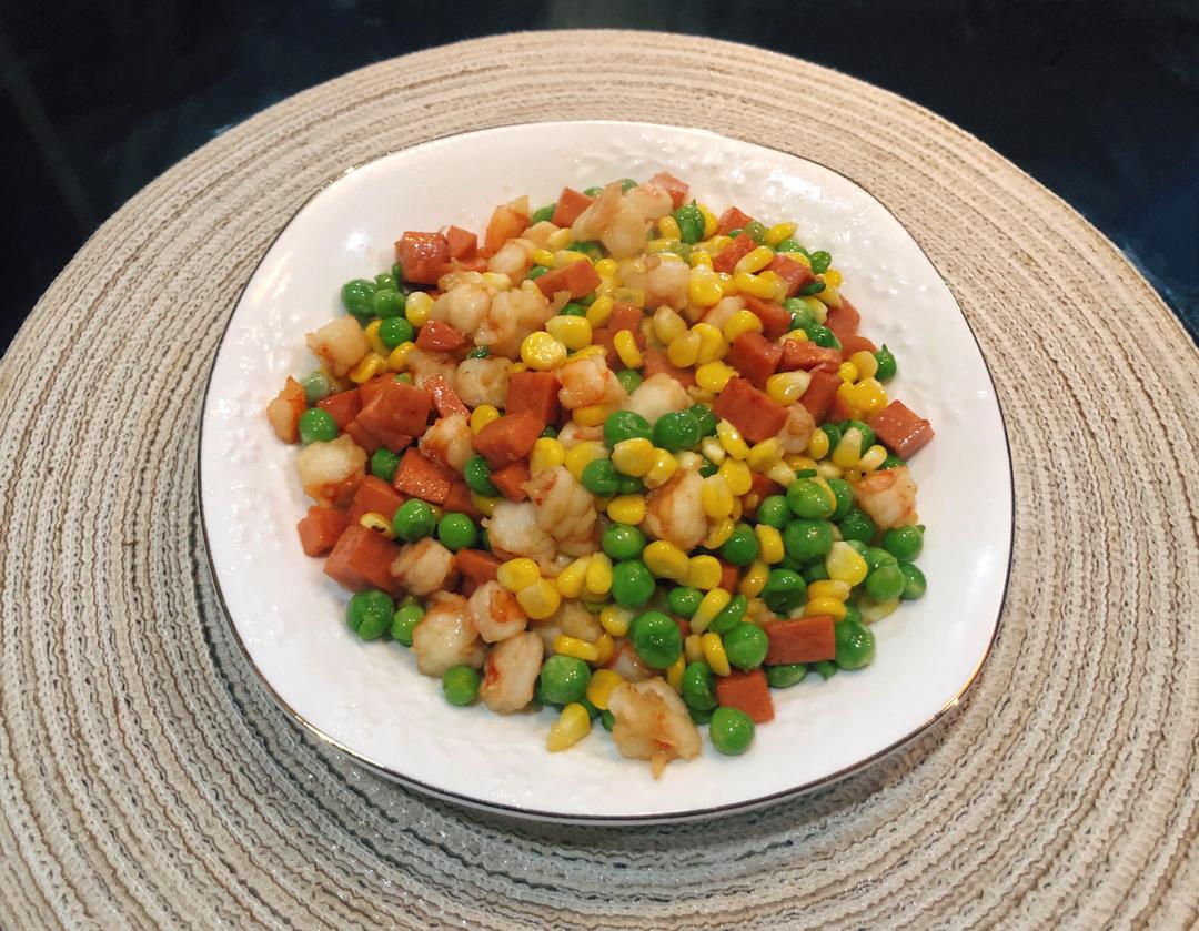 新鲜低脂•青豆玉米虾仁