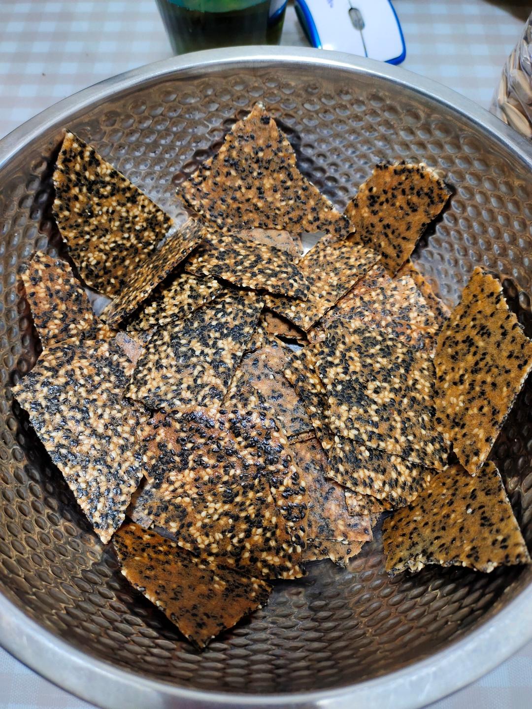 芝麻薄脆饼干，一步操作，超级简单