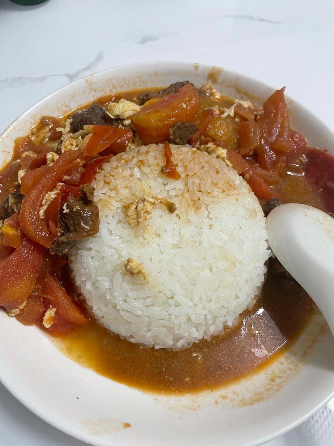 酸甜浓郁～超开胃🔥番茄滑蛋牛肉饭