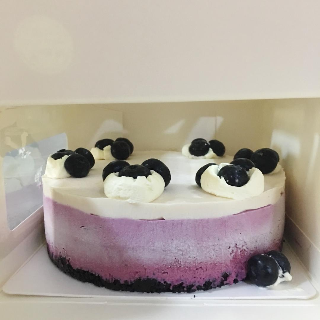 渐变蓝莓冻芝士蛋糕（免烤）