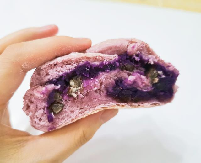 紫薯红豆软欧包【无油少糖版】的做法