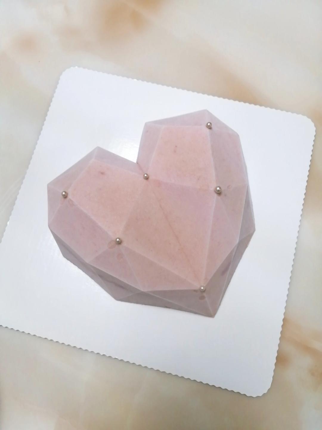 少女❤3D钻石心形覆盆子乳酪慕斯（7寸）