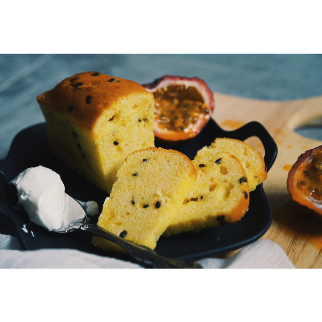 轻盈百香果磅蛋糕