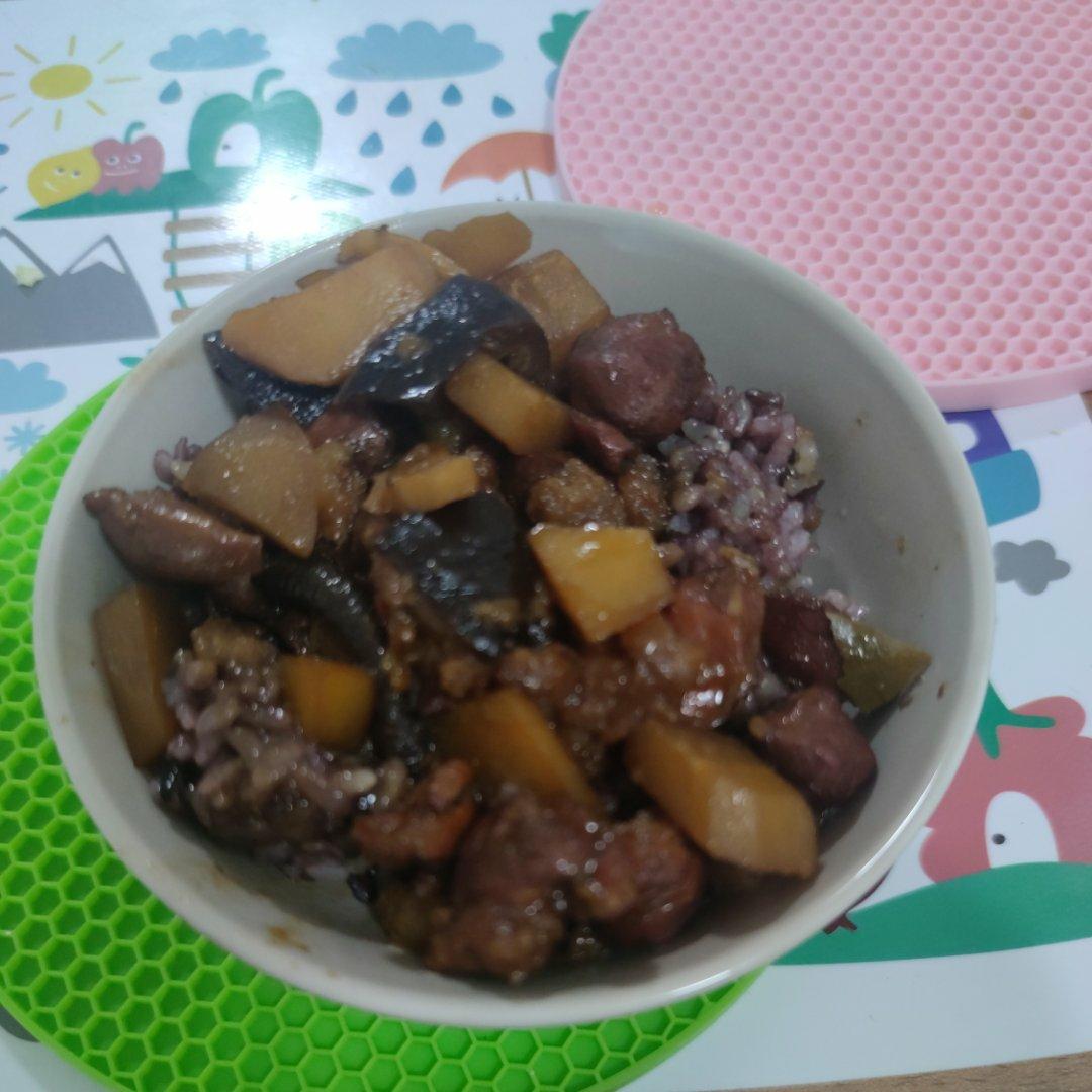 香菇板栗鸡烧年糕