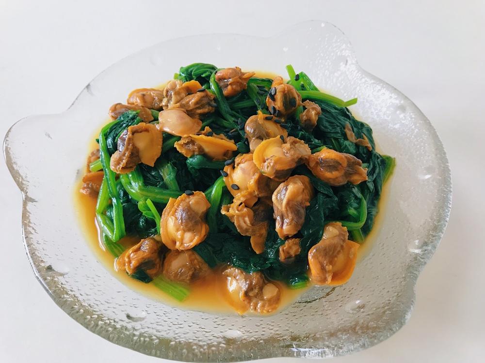 菠菜拌毛蚶