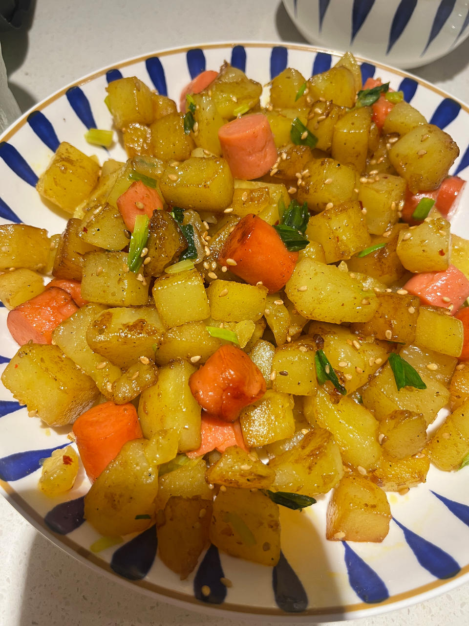 孜然火腿土豆丁