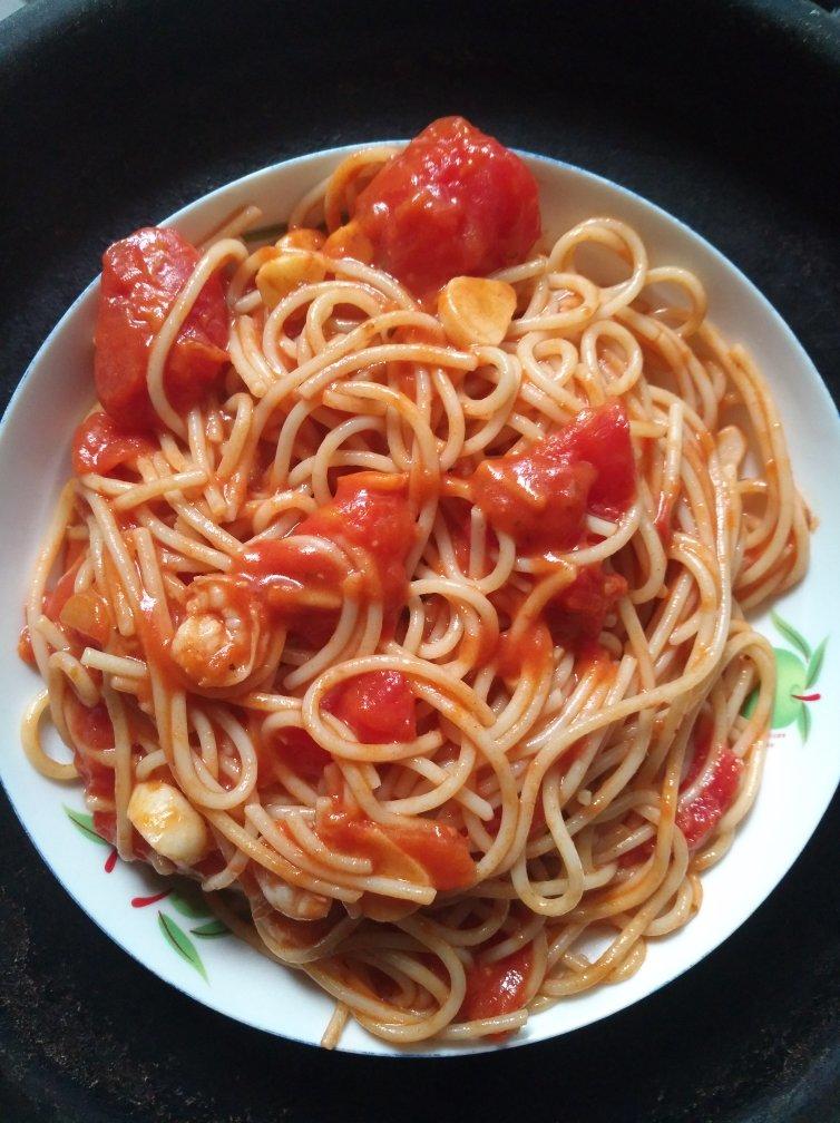 虾仁番茄意大利面