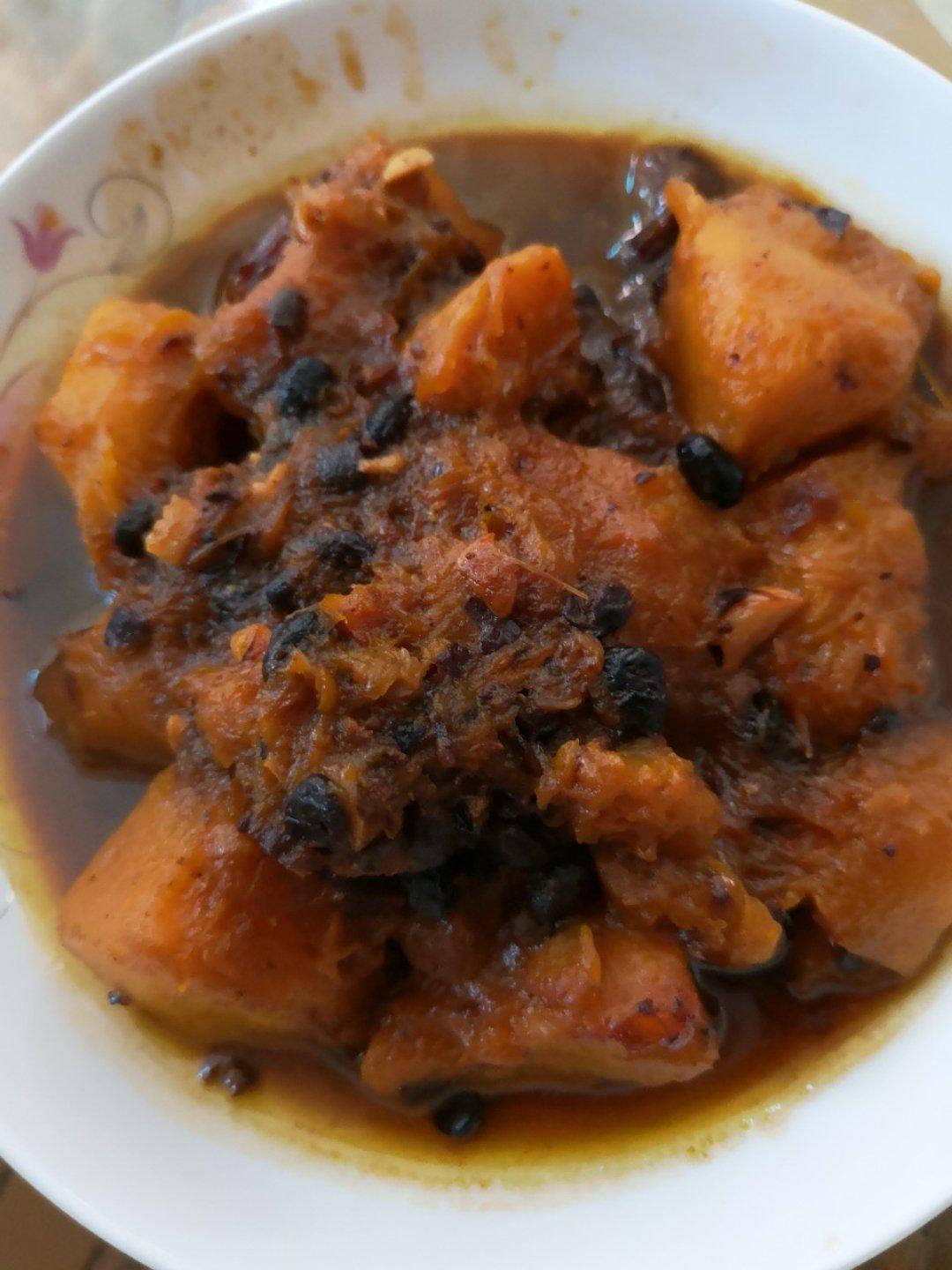 豆鼓鲮鱼焖南瓜